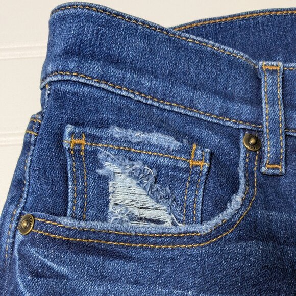2 For $30 LOFT The Kick Crop Jeans Medium Blue Stretch 26/2 Petite - Picture 7 of 7